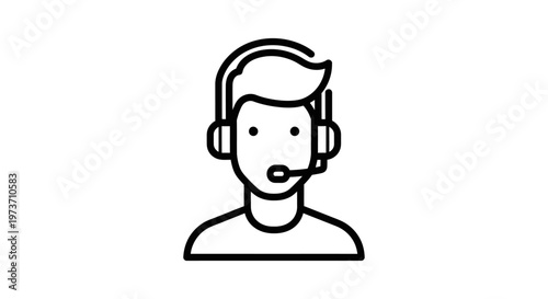 customer service representative wearing a headset with microphone a professional helpdesk avatar providing online support for tech and communication.