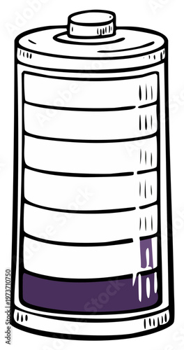 Battery power indicator symbol nearly empty low energy running out