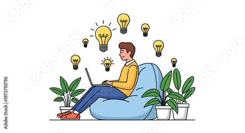 Creative Professional Developing Ideas on Laptop