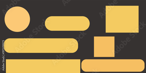 Glossy neon buttons, transparent banners made from glass.