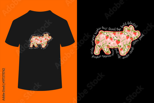 Pig Strawberry Stock Show Livestock Show Mom Hog Breeder T-Shirt
