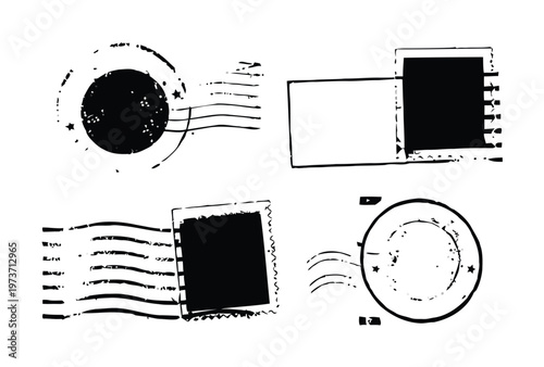 Collection of Vintage Postage Stamps and Postmarks