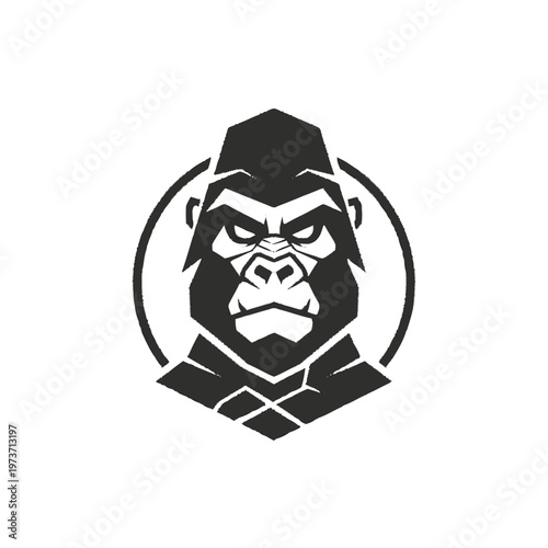 Black Gorilla Face Logo Design.