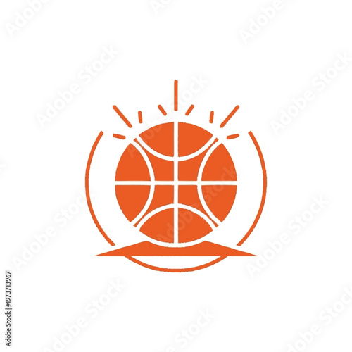 Orange Basketball Sports Logo Design.