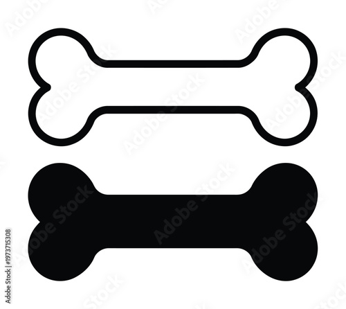 Dog Bone Vector Illustration Icon Set
