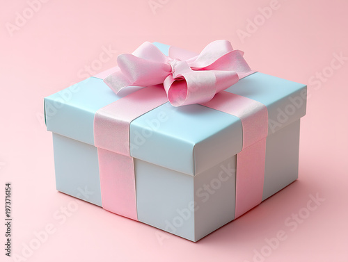 Pastel-Colored Gift Box Wrapped with a Stylish Bow