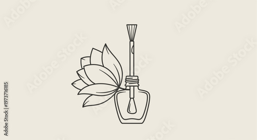 Nail polish bottle with flower design.