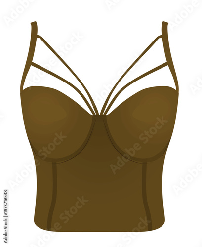 Women brown corset . vector illustration