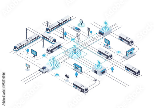 Smart City Transportation Network - Futuristic Urban Mobility Solutions