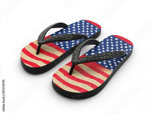 Flip-Flops with a Bold Patriotic Design for National Holidays