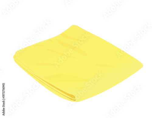 Yellow hotel towel. vector illustration