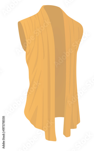 Brown cardigan vest. vector illustration