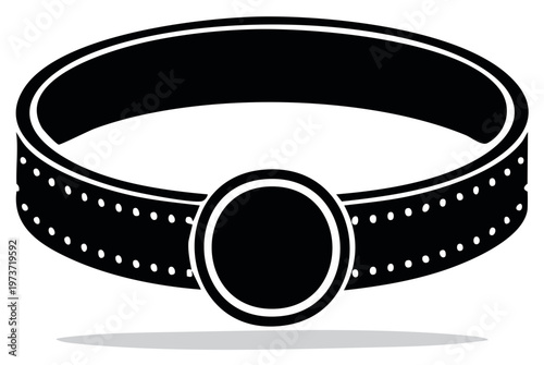 Cinema themed pet collar made from a movie film strip with a circular tag for personalization