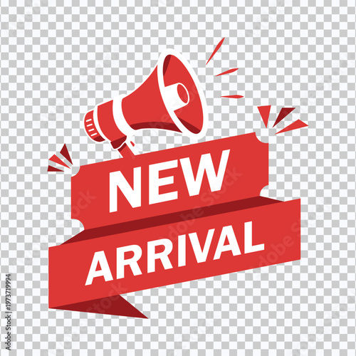 New Arrival Promotion Announcement Megaphone Banner