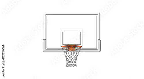Basketball hoop and backboard icon design isolated on a clean white background for sports and competitive game graphics.