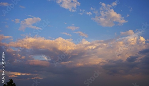 Evening sky with black clouds, suitable for background