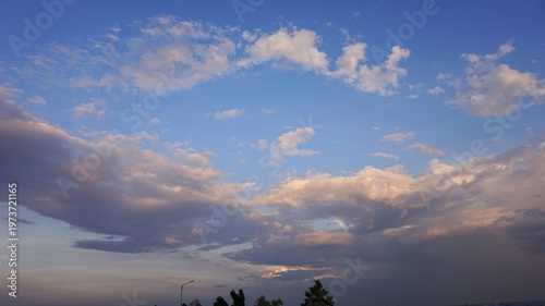 sky background, photo of cloudy sky in the afternoon with blackish clouds