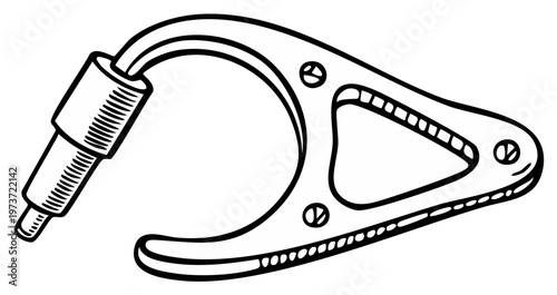 Vintage Hand Drawn Contour Gauge Tool Illustration