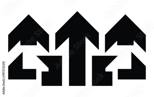 Multiple directional arrows icon showing navigation choice and business strategy concept