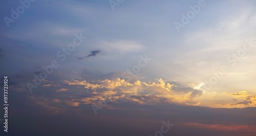 Evening sky with black clouds, suitable for background