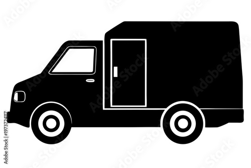 delivery truck icon, Delivery Truck silhouette vector, parcel delivery truck  black symbol
