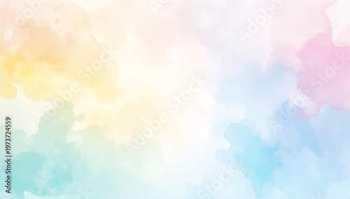 a pasty textured background with soft watercolor paint washes blending in gentle, muted tones