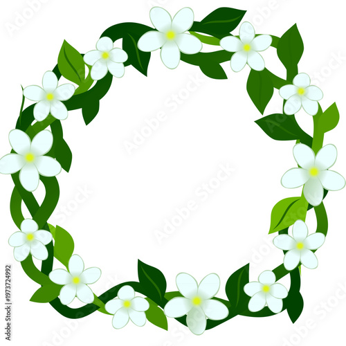 Floral wreath with jasmine flowers