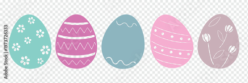 Unique decorative patterns with Easter egg silhouette collection, different shapes, Christian Tradition Happy Easter eggs for holiday artwork vector illustration.