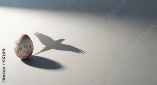 Decorative Easter egg with floral pattern in pastel colors, symbol of spring renewal