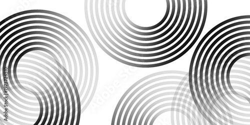 White geometric abstract background overlapping layers on bright space with line effect decoration. Circle style concept modern graphic design element for banner, flyer, card. Eps10