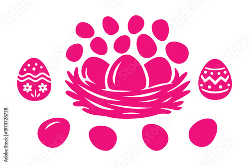 easter eggs easter basket colorful eggs easter decorations spring decorations egg basket isolated at white background ground