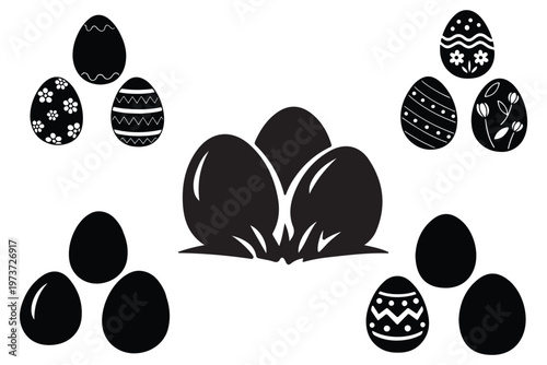 Decorated easter eggs colorful vector set