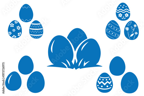 Decorated easter eggs colorful vector set