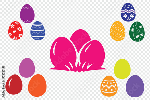 Decorated easter eggs colorful vector set