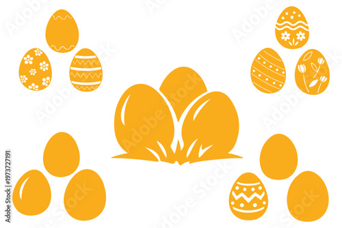 Decorated easter eggs colorful vector set