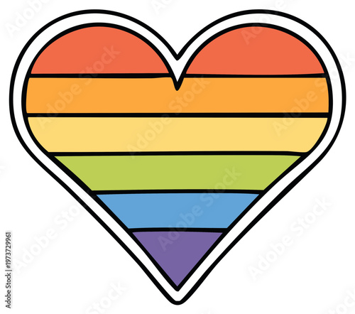 Rainbow heart symbol of love and equality in vibrant colors for pride celebrations and LGBTQ+ advocacy