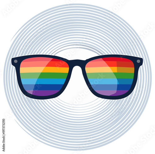 Rainbow Pride Sunglasses Abstract Background Funky Retro Style Celebration