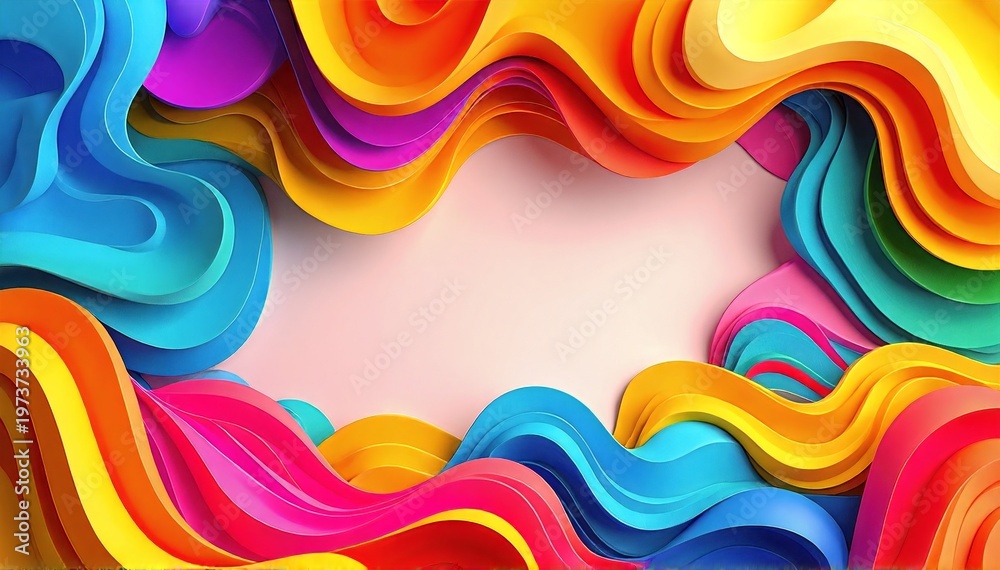Fototapeta premium Colorful abstract background with flowing wavy shapes and soft gradients blending smoothly into each other