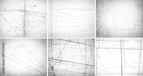 Grunge Overlay Texture Set, Dirty Concrete Wall with Cracks Scratches Dust Stains, Vintage Distressed Urban Background, Transparent PNG Grunge Effect Vector Collection