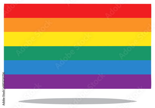 Rainbow pride flag illustration. Colorful LGBT community and human rights symbol. Vector design for activists, support, and equality.