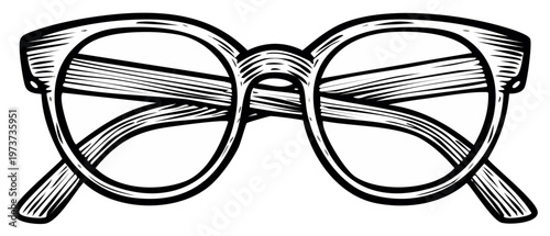 Retro Style Eyeglasses Illustration Graphic Arts Design Close Up