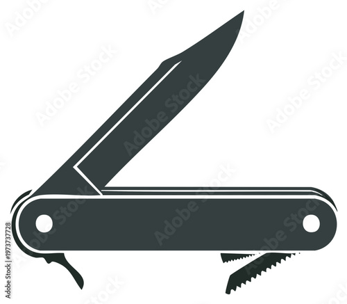 Multi Tool Pocket Knife, Folding Utility Knife With Saw and Small Pliers Icon