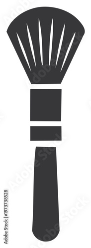 Simple cosmetic powder brush vector icon. Makeup artist tool silhouette graphic for beauty and fashion.