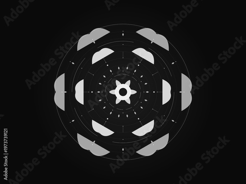 Sacred Geometry Mandala Intricate Circular Ornament Vector Art