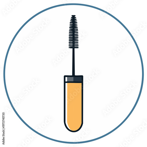 Cosmetic Mascara Wand Beauty Isolated Object in Circle for Promotion
