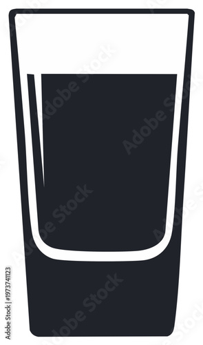 Minimalist dark liquid in a tall glass silhouette
