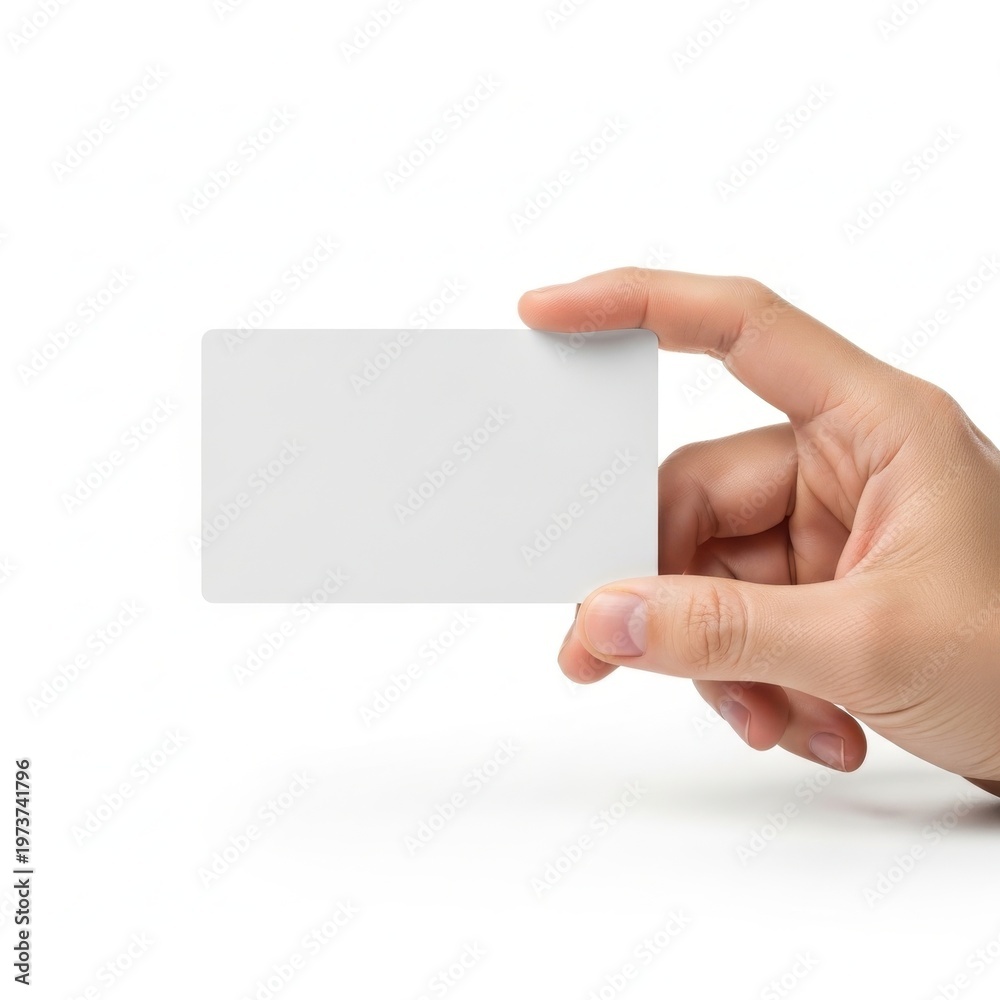 Obraz premium A hand holding a plain white business card ready for presentation or distribution.