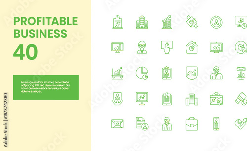 4k motion graphics of profitable business concepts with icons and growth animation