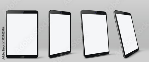 Modern tablet computer with blank screen