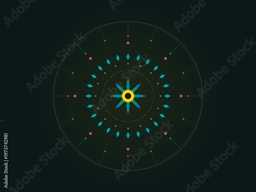 Intricate Geometric Mandala Sacred Geometry Ornament Background